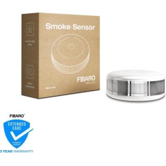 Fibaro Smoke Sensor & Temperature Sensor - SLV White | Smart Home Safety & Comfort